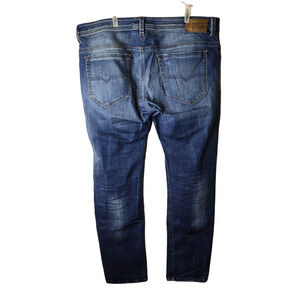 Diesel Thavar 0669B Slim Skinny Stretch Blue Denim Distressed Men's Jeans 38x32